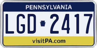 PA license plate LGD2417