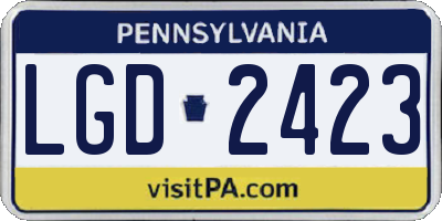 PA license plate LGD2423