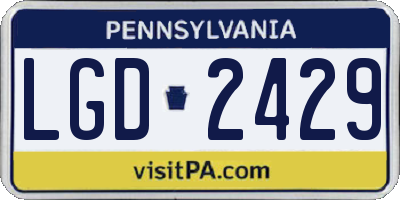 PA license plate LGD2429