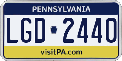 PA license plate LGD2440