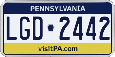 PA license plate LGD2442