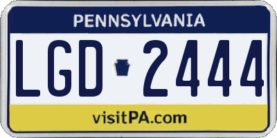 PA license plate LGD2444