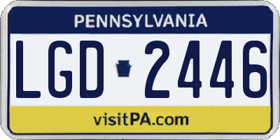 PA license plate LGD2446