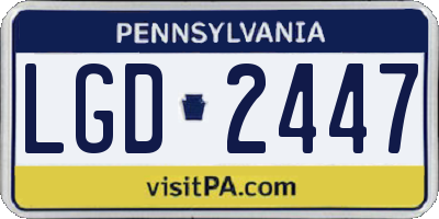 PA license plate LGD2447