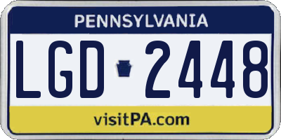 PA license plate LGD2448