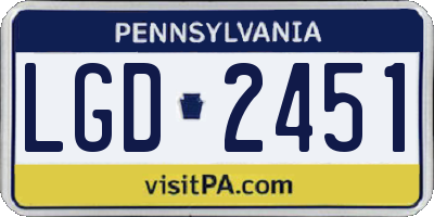 PA license plate LGD2451