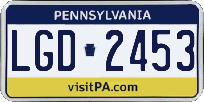 PA license plate LGD2453