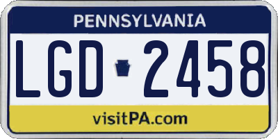 PA license plate LGD2458