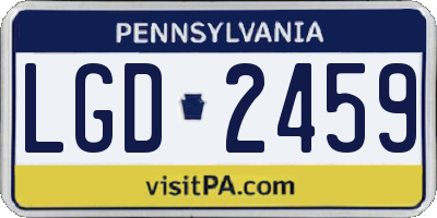 PA license plate LGD2459