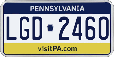 PA license plate LGD2460