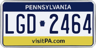 PA license plate LGD2464
