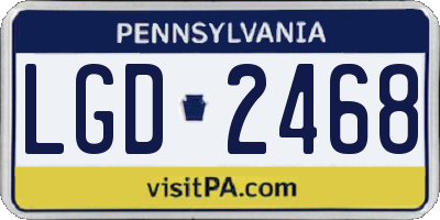 PA license plate LGD2468