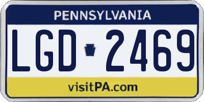 PA license plate LGD2469