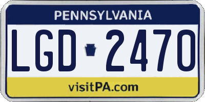 PA license plate LGD2470