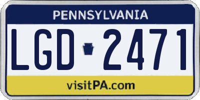 PA license plate LGD2471