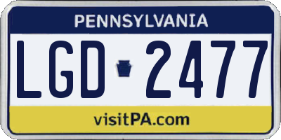 PA license plate LGD2477