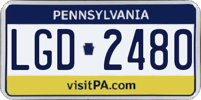 PA license plate LGD2480