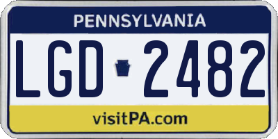 PA license plate LGD2482