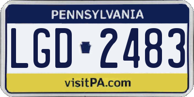 PA license plate LGD2483