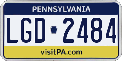PA license plate LGD2484