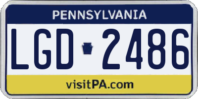 PA license plate LGD2486
