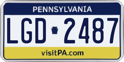 PA license plate LGD2487