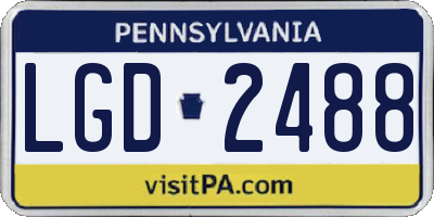 PA license plate LGD2488