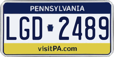 PA license plate LGD2489