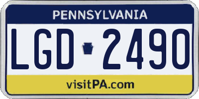 PA license plate LGD2490