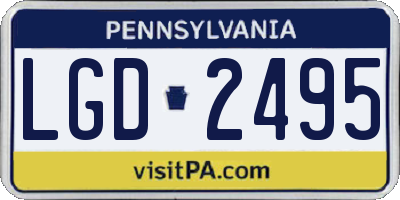 PA license plate LGD2495