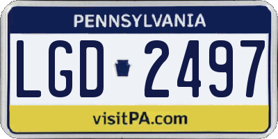PA license plate LGD2497