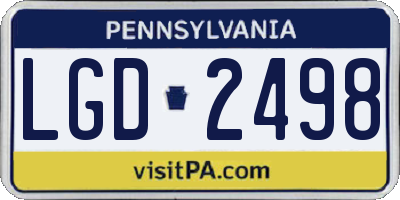 PA license plate LGD2498