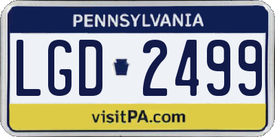 PA license plate LGD2499
