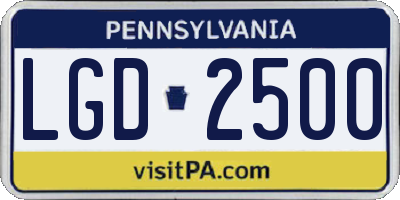 PA license plate LGD2500
