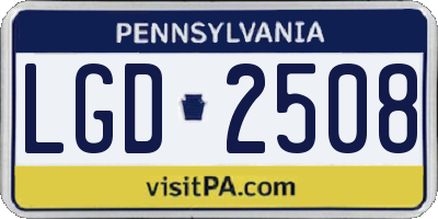 PA license plate LGD2508