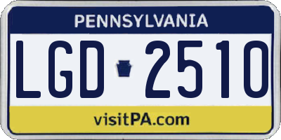 PA license plate LGD2510
