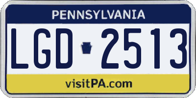 PA license plate LGD2513