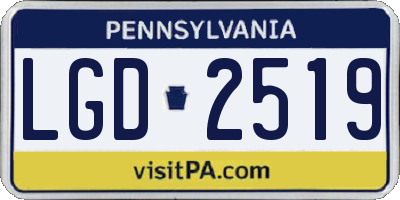 PA license plate LGD2519