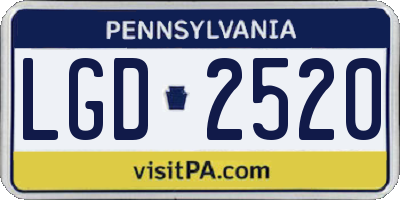 PA license plate LGD2520