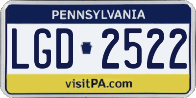 PA license plate LGD2522