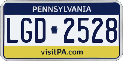 PA license plate LGD2528
