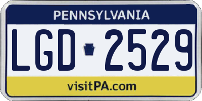PA license plate LGD2529