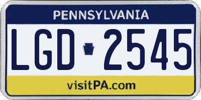 PA license plate LGD2545