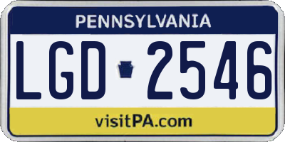 PA license plate LGD2546