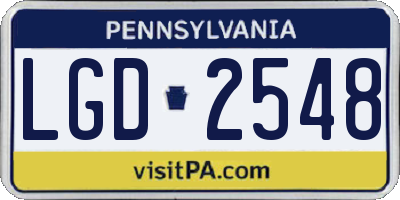 PA license plate LGD2548