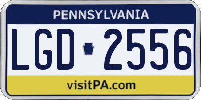 PA license plate LGD2556