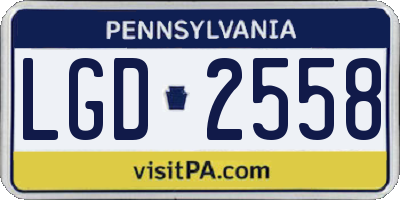 PA license plate LGD2558