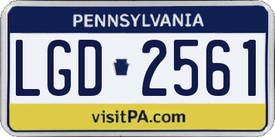PA license plate LGD2561