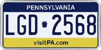 PA license plate LGD2568