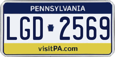 PA license plate LGD2569